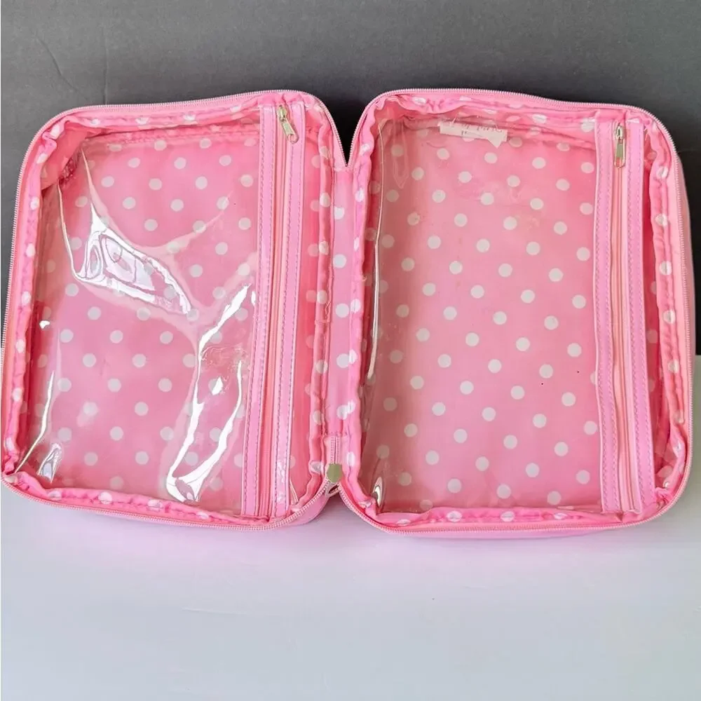 Pink Travel Organizer Case Embellished with Handles Women's Bag